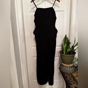 Black Wide-leg Pantsuit w/ Pockets, Size XL from Justfab